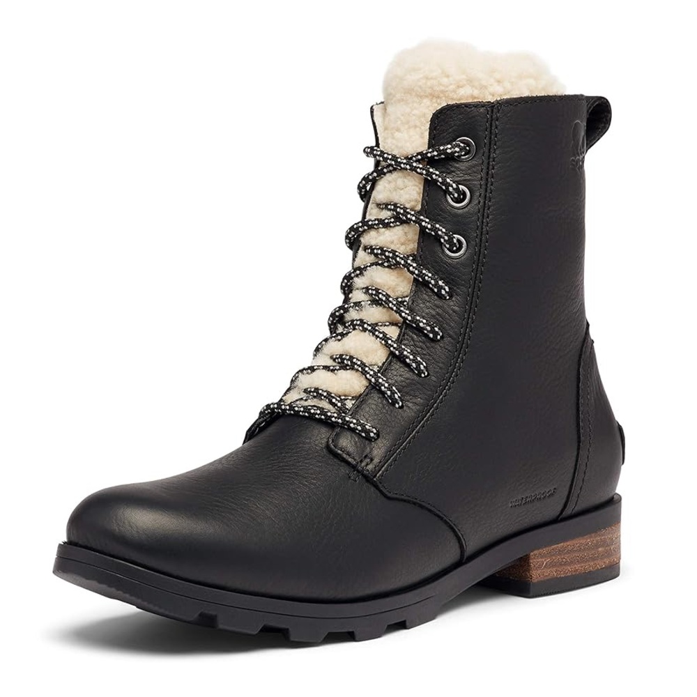 Sorel Emelie Short Lace Up Leather Waterproof Boots